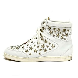 JIMMY CHOO - JIMMY CHOO(ジミーチュウ) スニーカー 38 1/2 レディース - 白 スタッズ/スター(星)/ハイカット/インソール取外し可 レザー