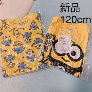 【新品】こども　キッズ半袖Tシャツ　ミニオン　120cm(Tシャツ/カットソー)