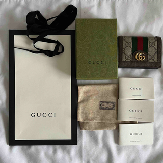 グッチ(Gucci)のGUCCI グッチ  オフィディア  二折り財布 GGスプリーム シェリーライン(財布)