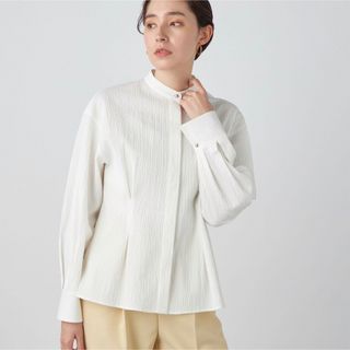 ノーリーズソフィー(NOLLEY'S sophi)の【美品】ノーリーズ NOLLEY'S リップルウエストタックシャツブラウス(シャツ/ブラウス(長袖/七分))