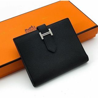 エルメス(Hermes)の新品同様❣️エルメス✨ベアン✨コンパクト✨ブラック✨二つ折り財布(折り財布)