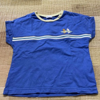 コンビミニ(Combi mini)のコンビミニ　半袖シャツ　青色　サーフ刺繍(Tシャツ/カットソー)