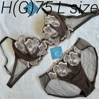 シュットインティメイツ(Chut! INTIMATES)のchut!  ダークブラウン シアーライトH75 ビキニL未使用新品 未試着(ブラ&ショーツセット)