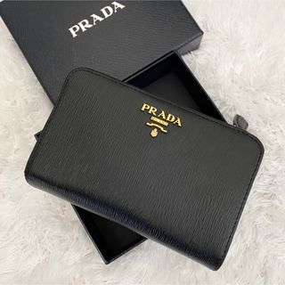 ★PRADA★プラダ ヴィッテロムーヴ 財布 ゴールド金具 ブラック 二つ折り