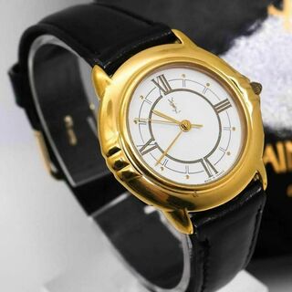 イヴサンローラン(Yves Saint Laurent)の《美品》イヴサンローラン 腕時計 ホワイト ヴィンテージ レザー d(腕時計(アナログ))
