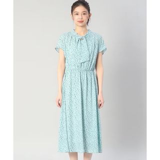 UNTITLED - 新品【定価28600円】アンタイトル★フェザープリントワンピース　ミント　2L