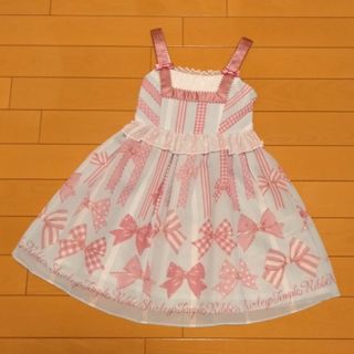 シャーリーテンプル(Shirley Temple)の新品シャーリーテンプル110 🎀リボンワンピース　ジャンパースカート(ワンピース)