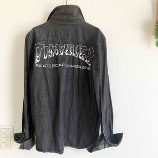 THRASHER ブラックデニムシャツ　S