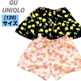 ユニクロ(UNIQLO)のUNIQLO ユニクロ　GU ジーユー　キッズ　ハーフパンツ　半ズボン　花柄(スカート)