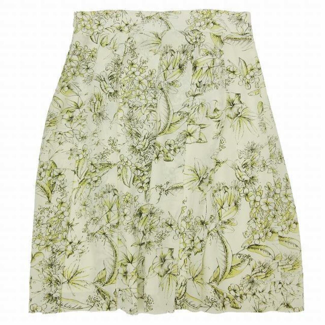 バーバリー ロンドン シルク 100％ ボタニカル プリーツ フレア スカート レディースのスカート(ひざ丈スカート)の商品写真