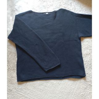 ユニクロ(UNIQLO)のユニクロ🌟中古　ネイビー綿100セーター(ニット/セーター)