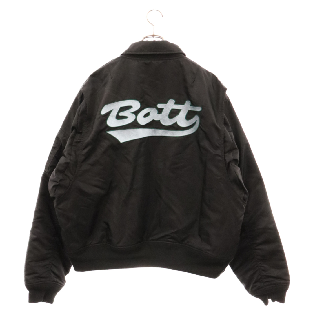 BoTT ボット 23AW Nylon Flight Jacket ナイロン フライト ジャケット 中綿 ブルゾン ブラック 233BoTT02 メンズのジャケット/アウター(フライトジャケット)の商品写真