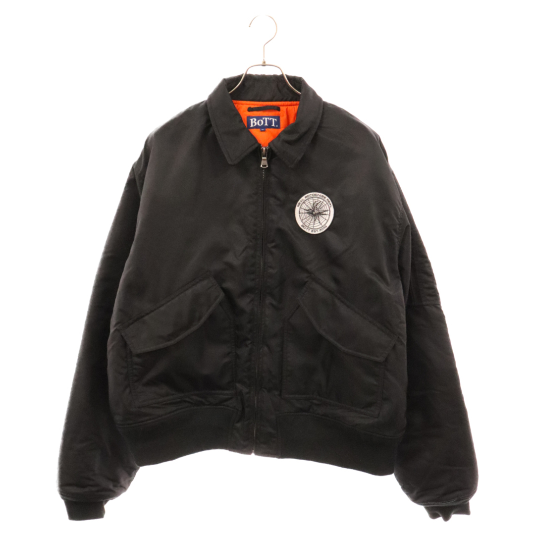 BoTT ボット 23AW Nylon Flight Jacket ナイロン フライト ジャケット 中綿 ブルゾン ブラック 233BoTT02 メンズのジャケット/アウター(フライトジャケット)の商品写真