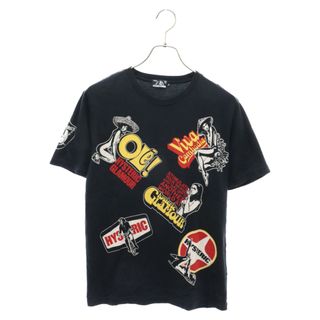 ヒステリックグラマー(HYSTERIC GLAMOUR)のHYSTERIC GLAMOUR ヒステリックグラマー CLASSIC SCRATCH クラシック スクラッチ フロントプリント クルーネック半袖Tシャツ ブラック(Tシャツ/カットソー(半袖/袖なし))