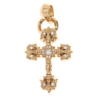 クロムハーツ(Chrome Hearts)のCHROME HEARTS クロムハーツ 22K FILIG CROSS-XSM P D フィリグリークロスXS PAVEダイヤ ゴールドネックレストップ(ネックレス)