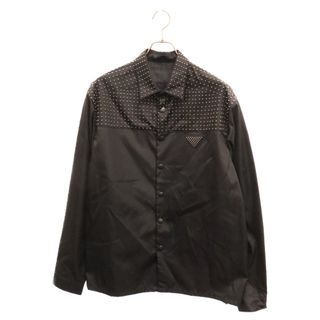 PRADA - PRADA プラダ 22SS Re-Nylon Studs Shirt SC591 リナイロン スタッズ 長袖シャツ ブラック