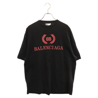 バレンシアガ(Balenciaga)のBALENCIAGA バレンシアガ BBロゴプリント 半袖Tシャツ クルーネックカットソー ブラック 492258 TYK24(Tシャツ/カットソー(半袖/袖なし))