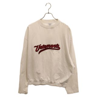 VETEMENTS ヴェトモン 18SS ベースボールロゴ刺繍 長袖Tシャツ ホワイト MSS18TR52(Tシャツ/カットソー(七分/長袖))