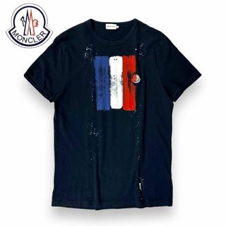 モンクレール(MONCLER)の【美品】MONCLER ワッペン 半袖Tシャツ ネイビー XLサイズ イタリア製(Tシャツ/カットソー(半袖/袖なし))