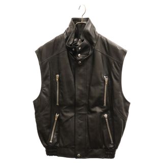 セリーヌ(celine)のCELINE セリーヌ 22AW SLEEVELESS JACKET IN SOFT LAMBSKIN 2EC49280D ソフトラムスキン ノースリーブ レザージャケット ベスト ブラック(ベスト)