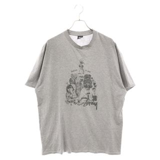 ステューシー(STUSSY)のSTUSSY ステューシー 00S OLD KNOWLEDGE IS KING ナレッジキング 半袖クルーネックカットソー Tシャツ グレー(Tシャツ/カットソー(半袖/袖なし))