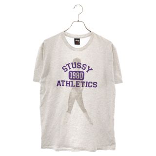 ステューシー(STUSSY)のSTUSSY ステューシー カレッジロゴプリント 半袖クルーネックカットソー Tシャツ グレー(Tシャツ/カットソー(半袖/袖なし))