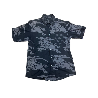 希少　バーバリーブラックレーベル　アロハシャツ　半袖　ビッグロゴ　総柄　BK 2(シャツ)