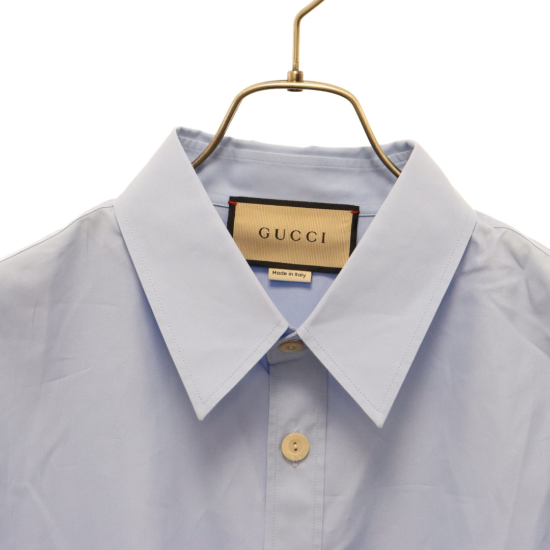 Gucci(グッチ)のGUCCI グッチ 24SS エンブロイダリー コットンポプリン 長袖シャツ ライトブルー 742715 メンズのトップス(シャツ)の商品写真
