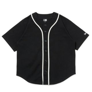 ニューエラー(NEW ERA)のニューエラ　半袖  ベースボールシャツ ブラック　新品未使用　M　正規(Tシャツ/カットソー(半袖/袖なし))