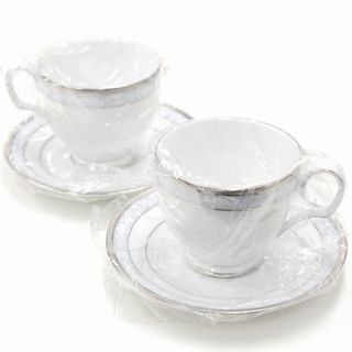 ノリタケ(Noritake)のノリタケ(Noritake) ハンプシャープラチナ カップ＆ソーサー ペアセット 【中古】 JA-18792(グラス/カップ)