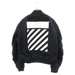 オフホワイト(OFF-WHITE)のOFF-WHITE オフホワイト 22AW DIAG TAB BOMBER JACKET バッグプリント ボンバージャケット ブラック OMEH040C99FAB001(フライトジャケット)