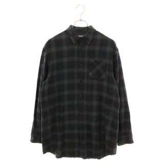 UNDERCOVER ISM アンダーカバーイズム 18SS Cutoff Check Shirts カットオフ チェックボタンダウン長袖シャツ グリーン UCU4401-2(シャツ)