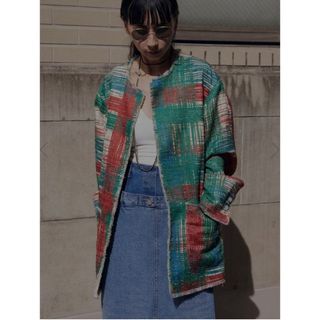 アメリヴィンテージ(Ameri VINTAGE)のAmeri  LADY LIKE PRINT TWEEDS JACKET(ノーカラージャケット)