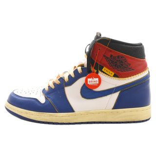 ナイキ(NIKE)のNIKE ナイキ ×UNION AIR JORDAN 1 RETRO HI NRG BV1300-146 ユニオン エアジョーダン1 ハイカットスニーカー US10/28cm ホワイト/ブルー/レッド(スニーカー)