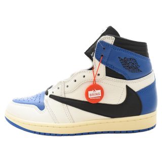 ナイキ(NIKE)のNIKE ナイキ ×TRAVIS SCOTT FRAGMENT DESIGN 1 HIGH OG SP DH3227-105 トラヴィス スコット フラグメント エアジョーダン1 ハイカットスニーカー ブルー/ホワイト US8/26cm(スニーカー)