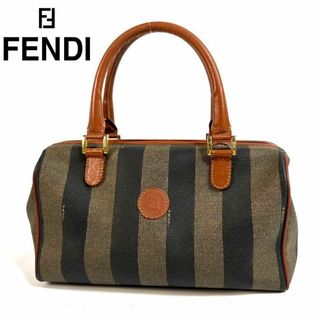 FENDI - 【美品】FENDI PVC ミニボストンバッグ ペカン柄 ストライプ イタリア製