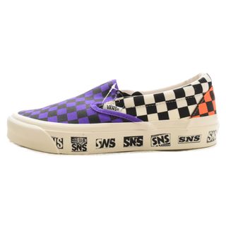 VANS ヴァンズ ×SNS Og Classic Slip-ON VN0A45JK01M1 チェック柄 クラシック スリッポン ローカットスニーカー オレンジ/パープル/ホワイト 26.5cm/US8.5