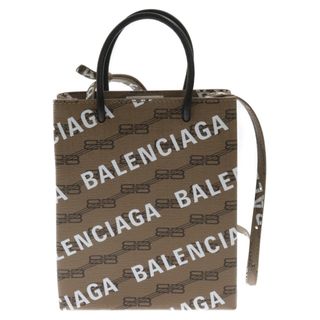 バレンシアガ(Balenciaga)のBALENCIAGA バレンシアガ BB MONOGRAM SHOPPING BAG 693805 210H9 BBモノグラムロゴ ショッピングバッグ 総柄 レザーバッグ ブラウン/ホワイト(ショルダーバッグ)