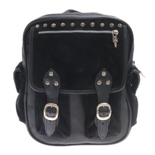 クロムハーツ(Chrome Hearts)のCHROME HEARTS クロムハーツ ZERO BACK PACK クロスボール装飾スウェード切り替えレザーバックパック ブラック(バッグパック/リュック)