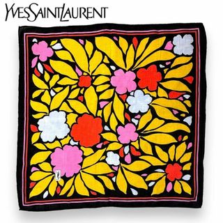 Yves Saint Laurent - 【美品】イヴ サンローラン フラワー 総柄 コットン スカーフ ショール