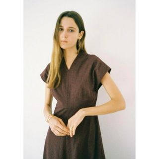 クラネ(CLANE)の【美品】CLANE CHECK TRAPEZOID  ONE PIECE 1(ロングワンピース/マキシワンピース)