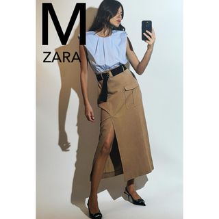 ZARA - ZARA  ベルト コントラスト ミディワンピース 新品