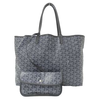 ゴヤール GOYARD バッグ レディース ブランド トートバッグ サンルイ PM グレー 大きめ A4 通勤 おでかけ おしゃれ 灰色 寒色 ポーチ付 【中古】