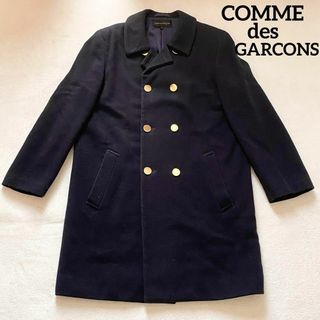 COMME des GARCONS - コムデギャルソン　コート　ネイビー　Sサイズ　ウール　金ボタン