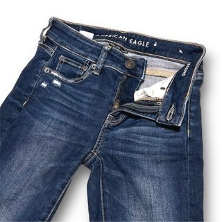 アメリカンイーグル(American Eagle)のアメリカンイーグル ジェギング ダメージ/リペア加工 ストレッチ US00(デニム/ジーンズ)