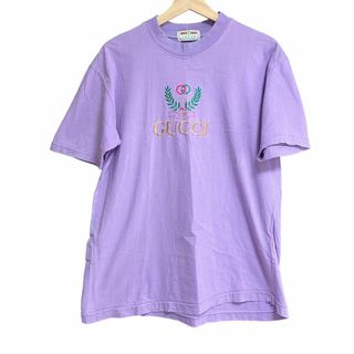 グッチ(Gucci)の⭐️良品⭐️ グッチ ヴィンテージ ロゴ 刺繍 Tシャツ パープル(Tシャツ/カットソー(半袖/袖なし))