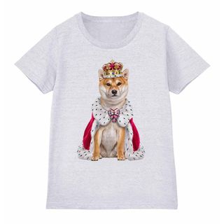 柴犬 いぬ 犬 王様 キング 王子様 王冠 Tシャツ メンズ レディース キッズ(Tシャツ(半袖/袖なし))