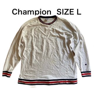 チャンピオン(Champion)のChampion チャンピオン 長袖Tシャツ ロンT ロゴ刺繍 ワッペン L(Tシャツ/カットソー(七分/長袖))