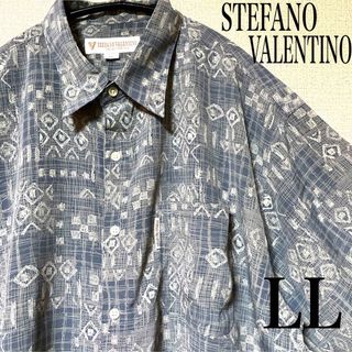 ステファノバレンチノ(STEFANO VALENTINO)のSTEFANO VALENTINO 半袖シャツ　ブラウス　総柄　サイズLL(シャツ)