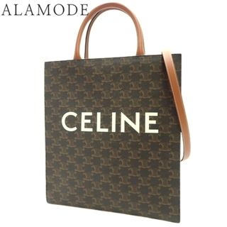 celine - CELINE(セリーヌ) スモール バーティカル カバ トートバッグ 2WAY ハンドバッグ ショルダー 肩掛け カーフ トリオンフキャンバス タン ダークブラウン焦げ茶 ブラウン茶 ゴールド金具 191542BZK.04LU(2024年5月現在現行品) レディース 40601115795【中古】【アラモード】